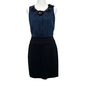 Taylor Sleeveless A-Line Dress Embellished Silk Top Women's Size 2